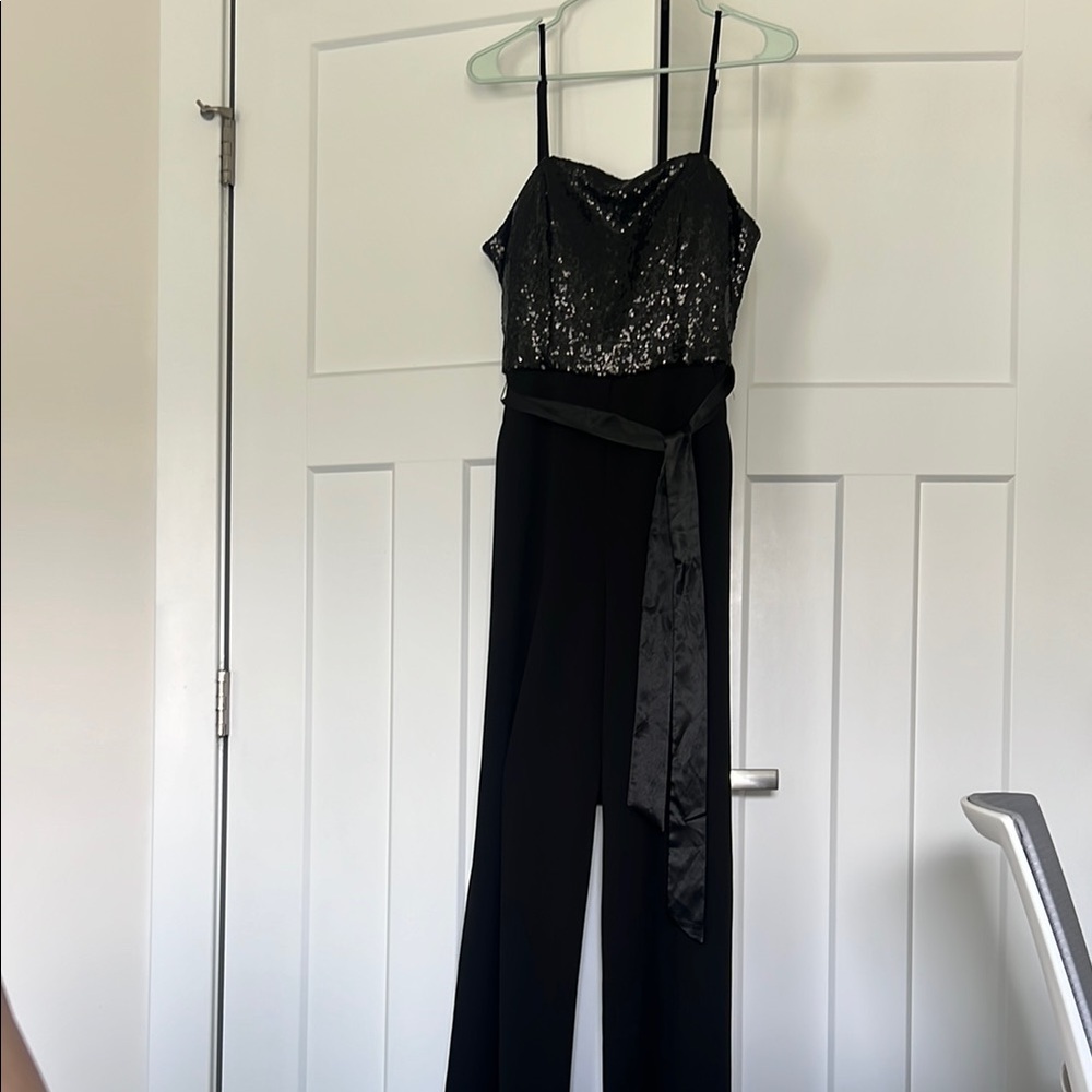 Elegant Black Sequin Jumpsuit